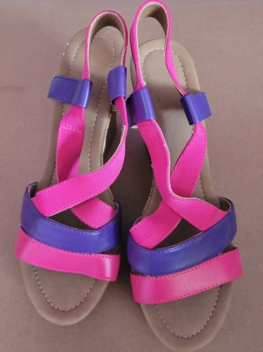 🍁 2/$40 Women's Pink & Purple Slingback Sandals
